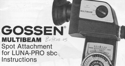 Gossen Light Meter Accessories