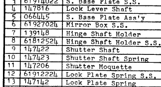 Yashica assembly chart